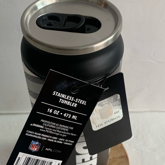Las Vegas NFL Raiders 16 oz Tumbler Stainless Steel Igloo Can New - Picture 6 of 8
